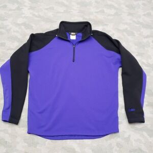 Vintage REI Sweatshirt Mens Large Purple Quarter Zip Outdoors Gorpcore
